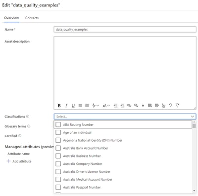 Edit data asset