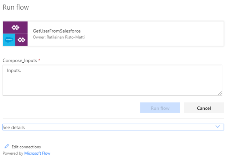 PowerApps Run flow